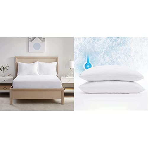 Serta Power Chill King Size Waterproof Mattress Cover and Cooling Pillow Protectors