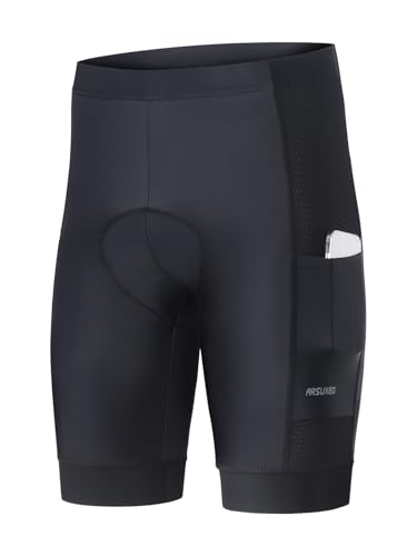 ARSUXEO Pantaloncini da Ciclismo Imbottiti Uomo 4D Imbottitura MTB Pantaloncini