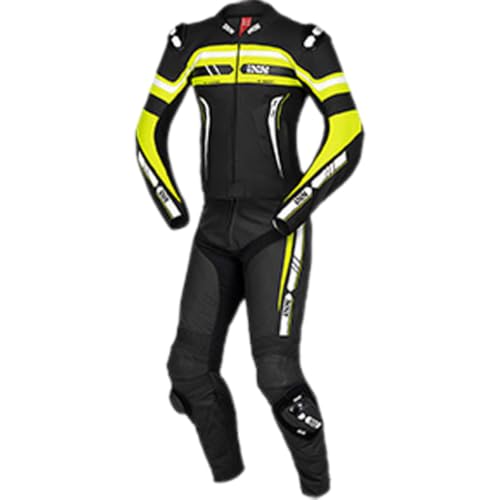 IXS Sport RS-700 2.0 Tuta in pelle da moto a due pezzi, nero/giallo/bianco, Long 106