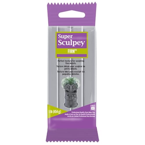 Morezmore M02370 1lb Super Sculpey Firm Gray Oven Bake Polymer Clay