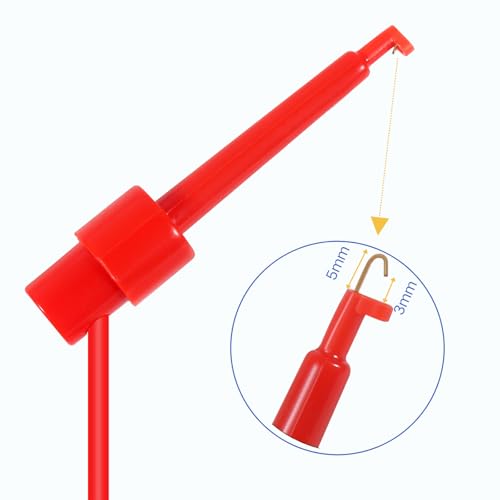 Image of Multimeter Test Lead Set, 5PCS Stackable 4MM Banana Plug to Test Hook, Flexible Testing Cable Wires 500V 5A for Multimeter Electrical Testing, 3.3FT /1M (Banana Plug to Test Hook)