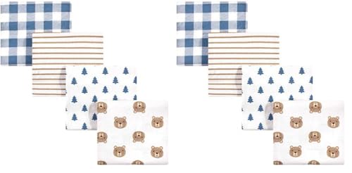 Image of Hudson Baby Unisex Baby Cotton Flannel Receiving Blankets, Little Bear, One Size (Pack of 2)