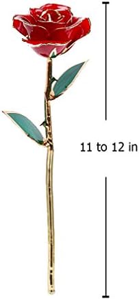 DuraRose® Authentic Rose with Stand and Love Card, Everlasting Real Rose Stem Dipped in 24k Gold - Best Gift for Loves Ones. Ideal for Valentine's Day, Mother's Day, Anniversary, Birthday (Red)
