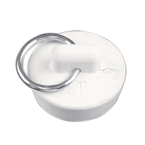 Danco 1-1/8-Inch Rubber Drain Stopper, White, Carded, 80224