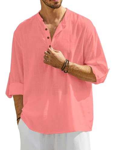 Image of Men's Solid Cotton Blend Regular Fit Mandarin /Chinese Collor Short Kurta for Men
