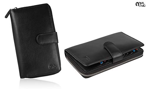 Image of Big Fat RFID Blocking Leather Organizer Checkbook Wallets For Women - Clutch