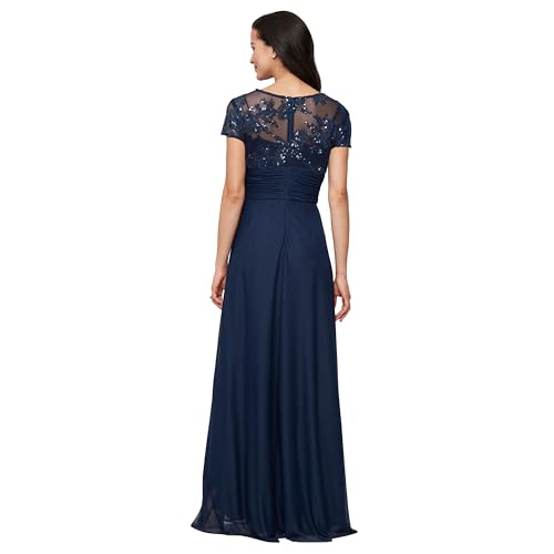 Alex Evenings womens Stretch Sequin Bodice Empire Waist Long Gown, Formal Event Dress (Petite and Regular Sizes)2