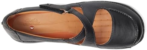 Clarks Women's Un Loop Strap Mary Jane Flat, Black Leather, 9 | Image 1