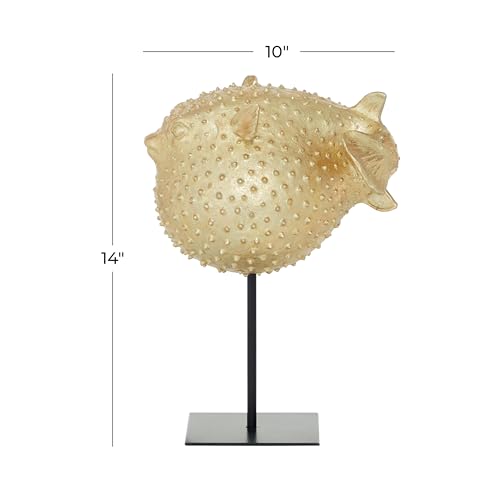 Escultura Decorativa de Pez Globo Polyresin 10 x 7 x 14 pulg miniatura 6