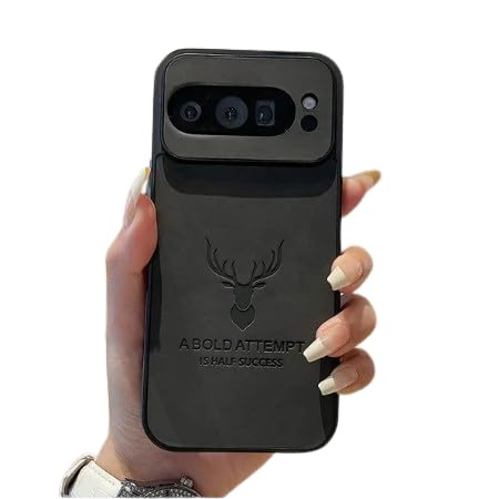 Image of MILLION CASES Back Cover Case for Google Pixel 9 Shockproof Protective Deer Embossed PU Leather Case for Men & Boys(Black)