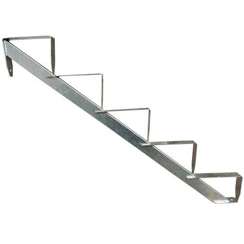 1x Treppenholm Holz-Treppe Treppenwange Treppenrahmen 5 Stufen Höhe 91cm Verzinkt