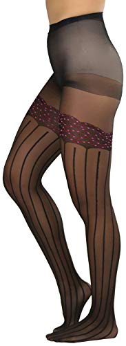 Image of ToBeInStyle Women's Faux Print Suspender Garter Sheers Pantyhose