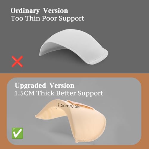 WLLHYF 4 Pairs Set-in Shoulder Pads Thickness 1.5cm Breathable Sponge Pads Shoulder Enhancer Sewing Supplies for Women Men Sloping High Low Shoulders Blazer Suit T-Shirt (Skin color, 2 Pairs)
