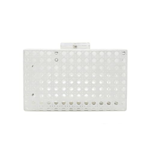 Image of RomanticDesign Women Acrylic Handbag Rattan Woven Pattern Square Box Crossbody Handbag Shoulder Bag Chain Purse