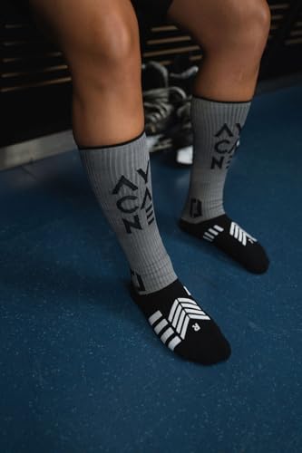 A-SHIELD Cut-Resistant Hockey Socks, Seamless Toe, Lace-Bite Protection, A5 Level, Quick-Dry & Moisture-Wicking, Grey4