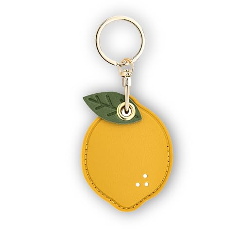 Image of Leather Keychain Case Holder Compatible with Apple AirTag, GPS Airtag Keychain Finder Tracker with Key Ring, Anti-Scratch Protective Air Tag Cover | Leather
