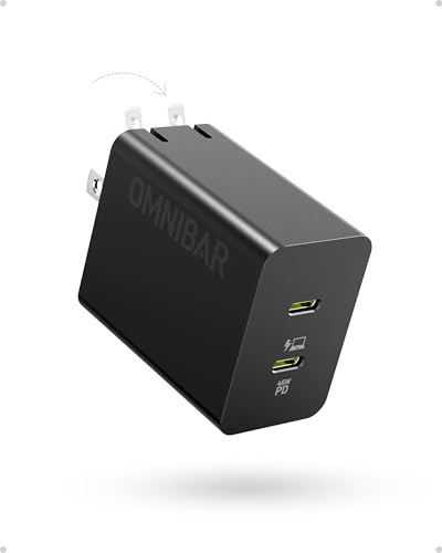 Image of 45W Super Fast Charger USB C Dual Port Android Phone Charger Type C Fast Charging Block, Foldable PD3.0 PPS USB C Wall Charger for Samsung S26 /S25 /S24 /S23 /S22, iPhone 17 /16 /15, iPad, Black