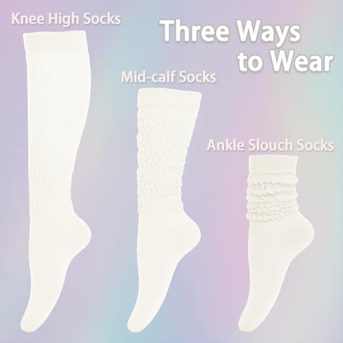 Image of Gvhntk Slouch Socks Women 80s 90s Scrunch Socks Extra Long Slouchy Sock Knee High Sock