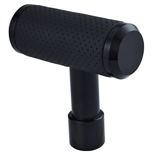 Temzzer Leather Shifter Lever Knob Type-T Gear Shift Stick Head For Most Manual Automatic Vehicles (Black) #TOP7