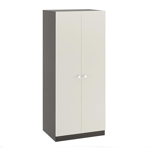 Image of FURNEASER Fanciable Engineering Wood 2 Door Wardrobe Almirah for Clothes | Double Door Cabinet Closet Organizer | Multipurpose Cupboard for Bedroom Living Room | 60 x 42 x 180 CM (Wenge & White)