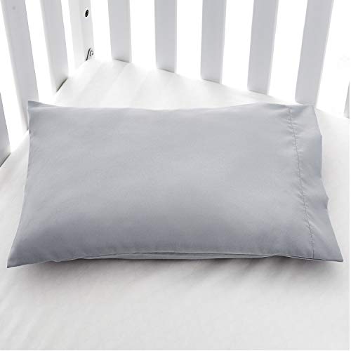 Image of EXQ Home Toddler Pillowcases 13x18 Travel Pillow Case Set of 2, Small Pillow Case Fits Baby Pillow Sized 12x16, 13x18, Kids Pillowcases 2 Pack Machine Washable with Envelope Closure(Light Grey)