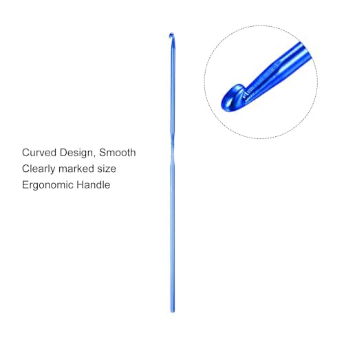 TOP-VIGOR 6Pcs 2.5mm Crochet Hook, Aluminum Crochet Hooks Knitting Needles for DIY Craft Yarn Blue Crochet Needles for Knitting Scarf - Image 4