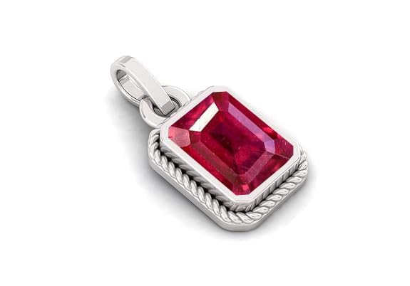 anuj sales Certified Deluxe Quality Natural 3.25 Ratti 2.23 Carat Natural Ruby Manik Ashtadhatu Silver Plated Pendant/Locket Gemstone by Lab Certified(Top AAA+) Quality for Women's and Men's-picture-38