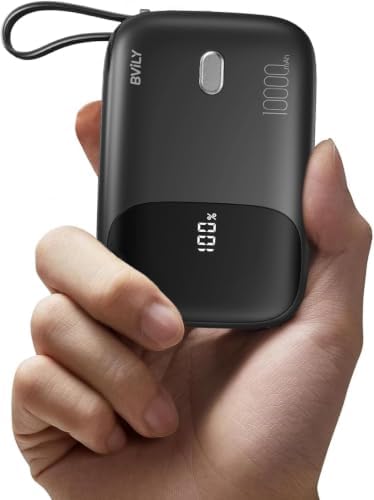 Carregador Portatil 10000mAh Power Bank com Cabo Integrado, Carre...