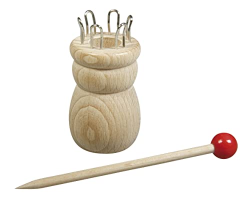 Rayher Tricotín de madera, para cordones y manualidades, 3,4 cm ø, con 6 ganchos, 62475000