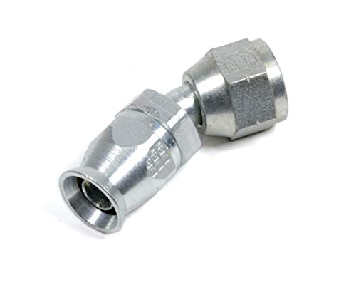 Image of Aeroquip Fitting, Hose End, PTFE Racing Hose, 45 Degree, 6 AN Hose to 6 AN Female, Steel, Natural, Each