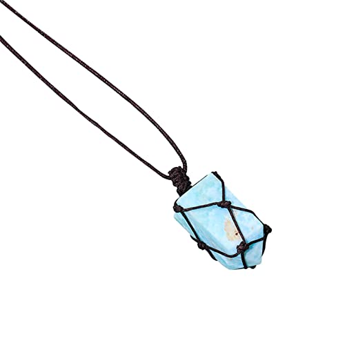 QINGD Pendentif en Pierre d'hémimorphite | Cristaux de guérison naturels irréguliers | Pendentif en Pierre de Lune avec Pierres précieuses polies pour Hommes, Femmes, méditation Cover