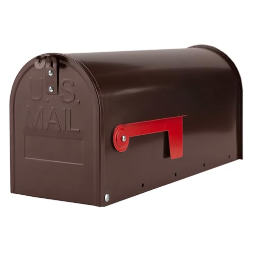 Bronze Metal Mailbox Post Mount RAINHOL 20 x 8.7 x 6.7 inches
