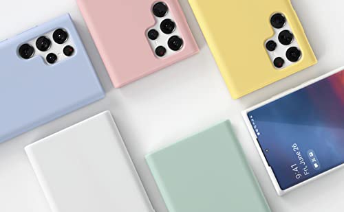 Coque Samsung S22 Ultra silicone liquide bleu finition premium doux - 7