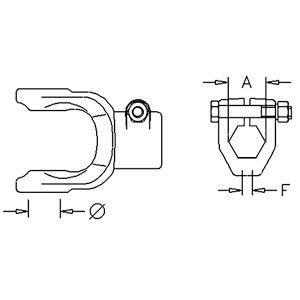 Walterscheid Implement Yoke w/Clamp Bolt Part No: A-W175054-A