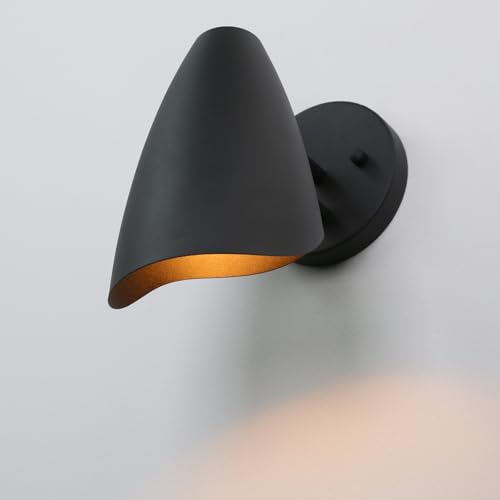 Image of Pathson Modern Wall Sconce with Dimmer Switch, Brass Metal Wall Lamp Lighting, Adjustable Light Angle, E26 Bulb Base Reading Lighting for Wall Painting Bedroom Hallway Living Room Dining Room