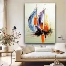 Tableau sur toile de style européen plage pour illuminer votre salon d'une ambiance marine