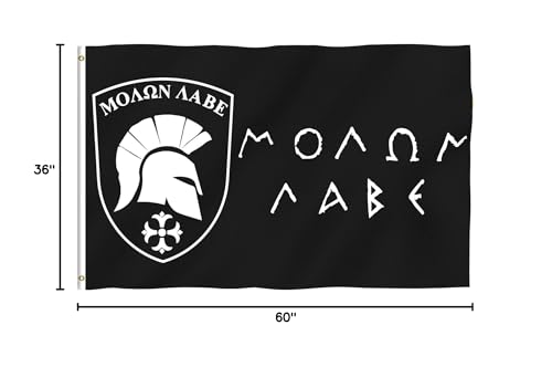ANLEY Fly Breeze 3x5 Foot MOLON LABE Flag - Vivid Color and Fade proof - Canvas Header and Double Stitched - Gonzales Spartan Flags Polyester with Brass Grommets 3 X 5 Ft