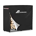 Alickwang 34Inch Firewood Rack Cover,Heavy Duty 600D Waterproof Outdoor Firewood Storage Rack Cover,All Weather Protection Outdoor Firewood Rack Cover.14 x 34 x 31 Inch(Cover Only)