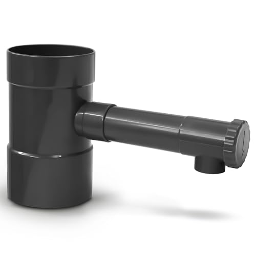 YourCasa Collecteur de pluie avec robinet d’arrêt - Connecteur pour descente de gouttière de 100 mm DN100 et tonne à eau, collecteur de pluie, collecteur...