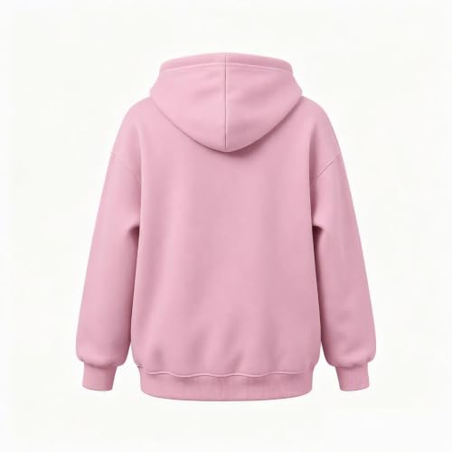 Pet Carrier Sweatshirt Pet Pouch Hoodie Women Kangaroo Pocket Dog Cat Carrier Button Neck Pullover Suéter Manga Larga para Mujer Dressly Capsule Wardrobe Outfits Pink S - image 6