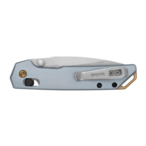 Image of Kershaw Mini Iridium Folding Pocket Knife, 3 inch D2 Steel Blade, DuraLock, Aluminum Handle, Pocketclip