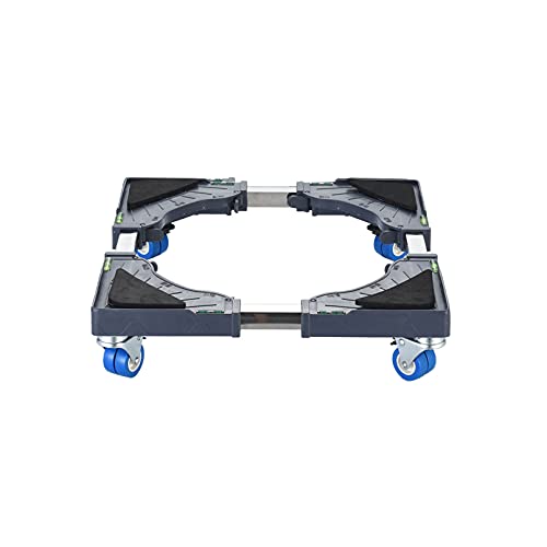 ERSINIAN Base móvil Multifuncional con Ruedas de Bloqueo de 4x2, Soporte Ajustable para Secadora y refrigerador, Longitud/Ancho de 42-65 cm, Carrito para refrigerador y congelador (Rueda Doble)