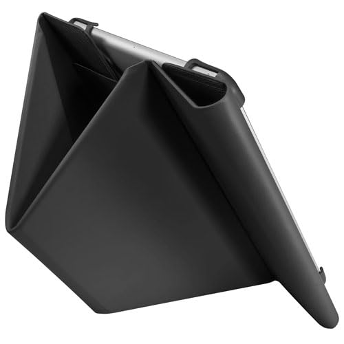 Image of Insignia FlexView 10 inch Universal Folio Case (Black) with Active Stylus for iPad (White) - Adjustable Stand, Protective Cover, Touch Precision Pen