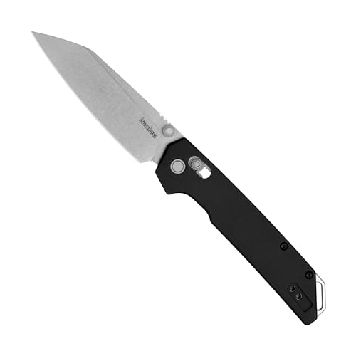 Image of Kershaw Iridium Reverse Tanto Folding Pocket Knife, Sleek 3.4 inch D2 Steel Blade, DuraLock Locking Mechanism, Aluminum Handle, Designed in the USA