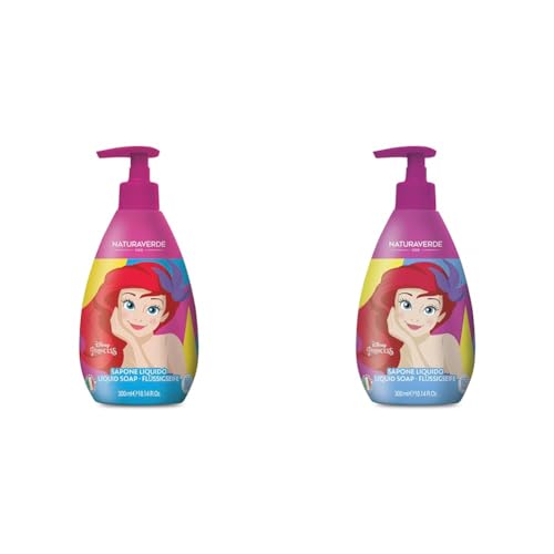 Naturaverde Kids Disney Princess Ariel Sapone Liquido BIO per Bambini 300 ml (Confezione da 2)