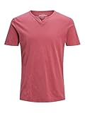 JACK & JONES Jjesplit Neck camiseta SS Camiseta, Rio Red, L para Hombre