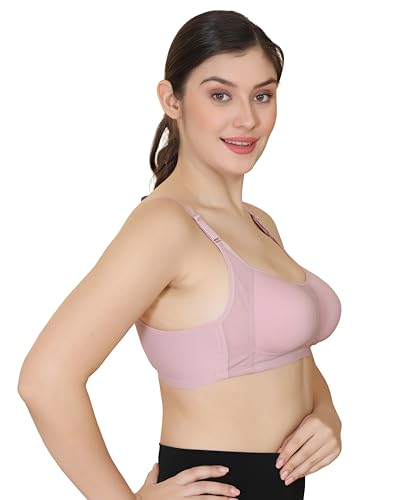 Image of GLAMORAS Nylon Blend Full Coverage Minimizer Everyday Bra for Women | Seamless, Wirefree, Padded Everyday Bra with Soft Cups | Size: 34-42, B Cup