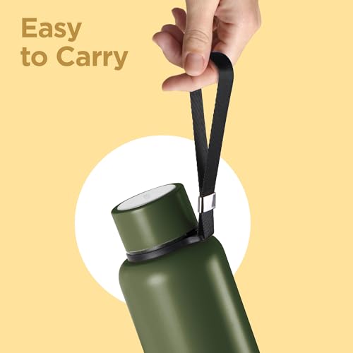 Image of Milton Aura 1000 Thermosteel Water Bottle, 24 Hr Hot and Cold I Leak Proof Lid, ISI Certified I Vacuum Insulated I for Office, Gym, School I Military Green