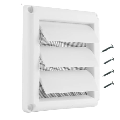 FUANA Rejilla de ventilación de plástico con mosquitera y tornillos para rejillas de ventilación al aire libre