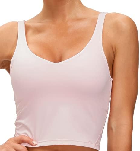 THE GYM PEOPLE Womens' Sports Bra Longline Wirefree Padded with Medium Support